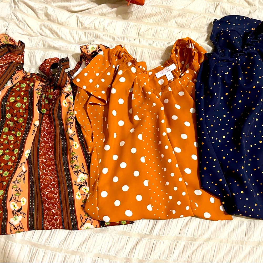Lauren Conrad pleated blouses.